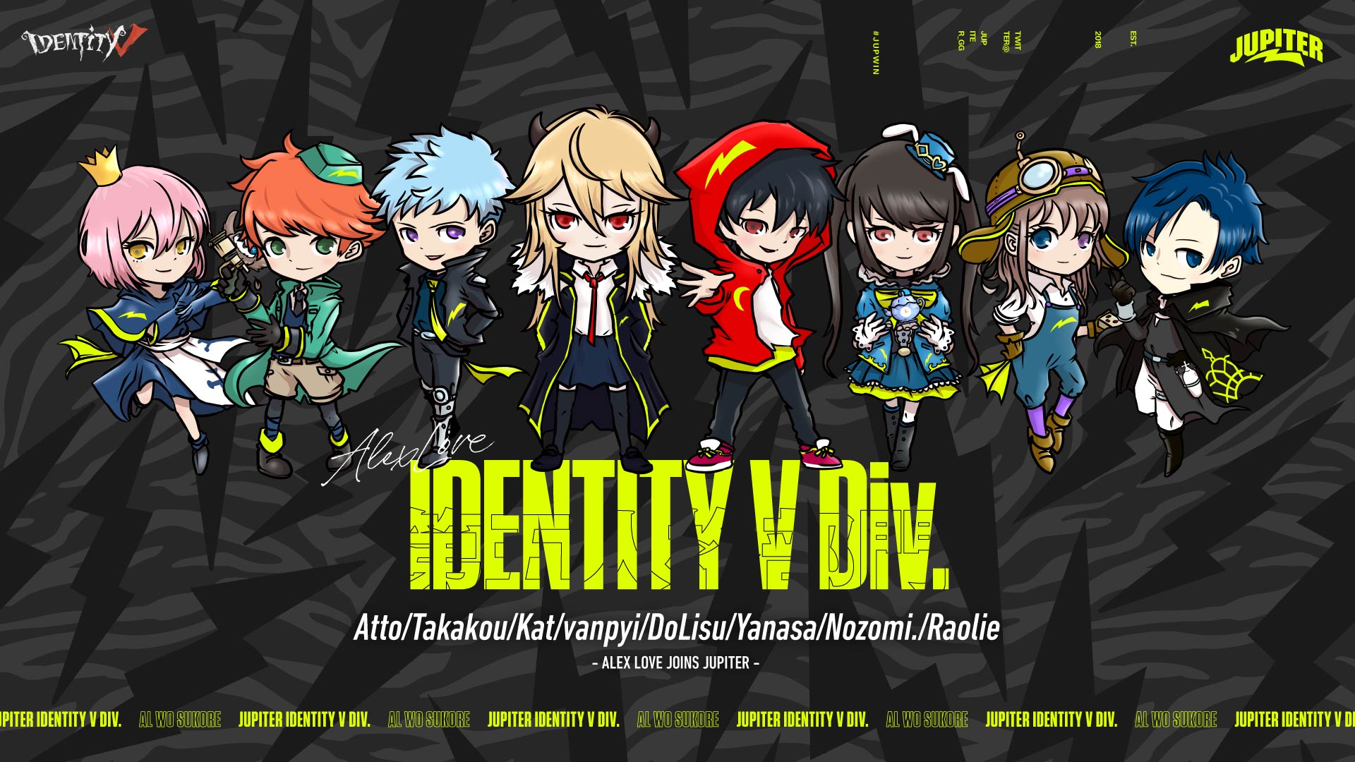 IdentityV 第五人格 – vanpyi, Yanasa, Atto, Raolie, Takakou, Kat, DoLisu, Nozomi. 加入