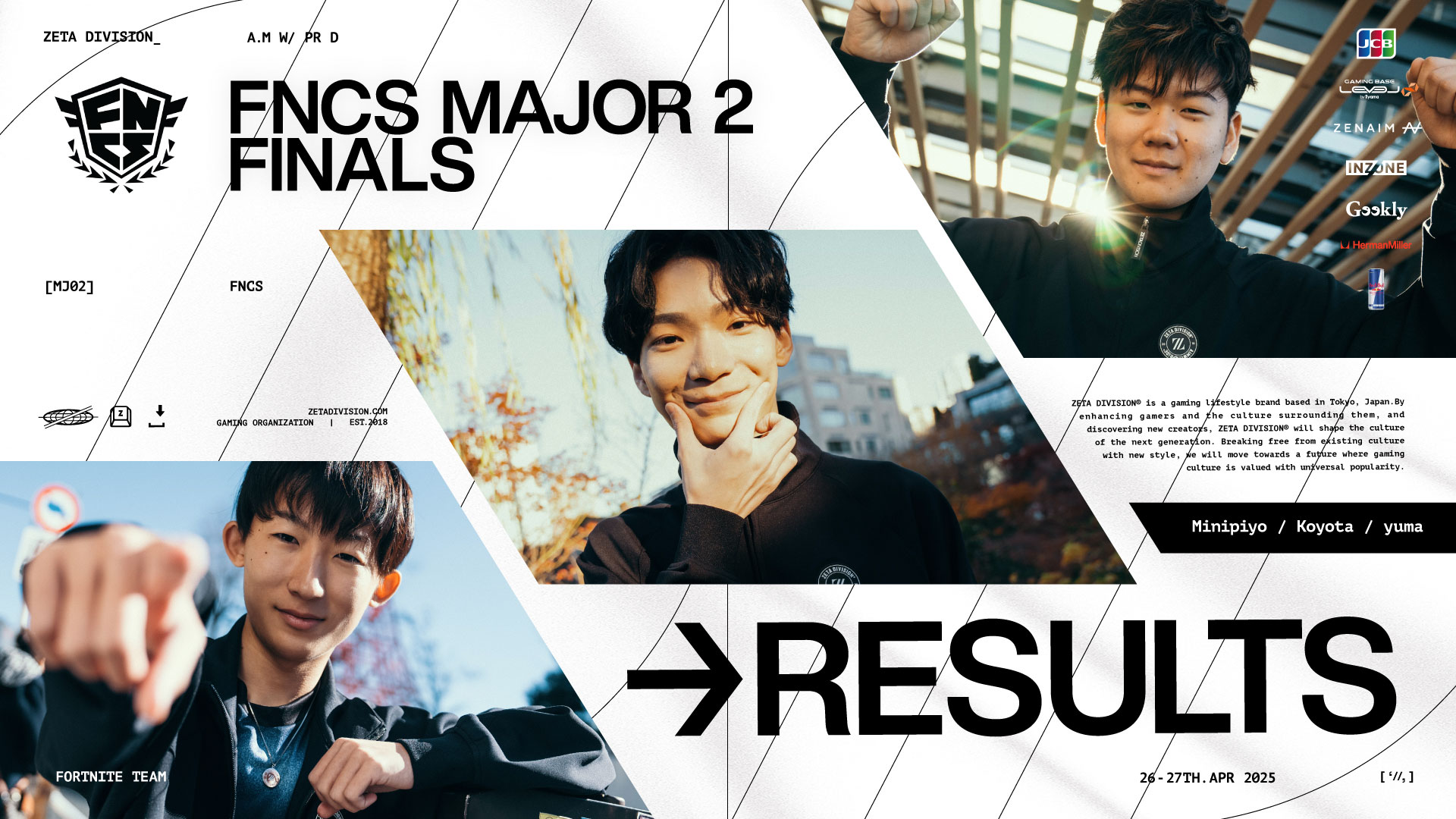 FORTNITE部門 – 『Fortnite Championship Series 2025 Major 2: Asia』Minipiyo 2位, yuma, Koyota 結果報告