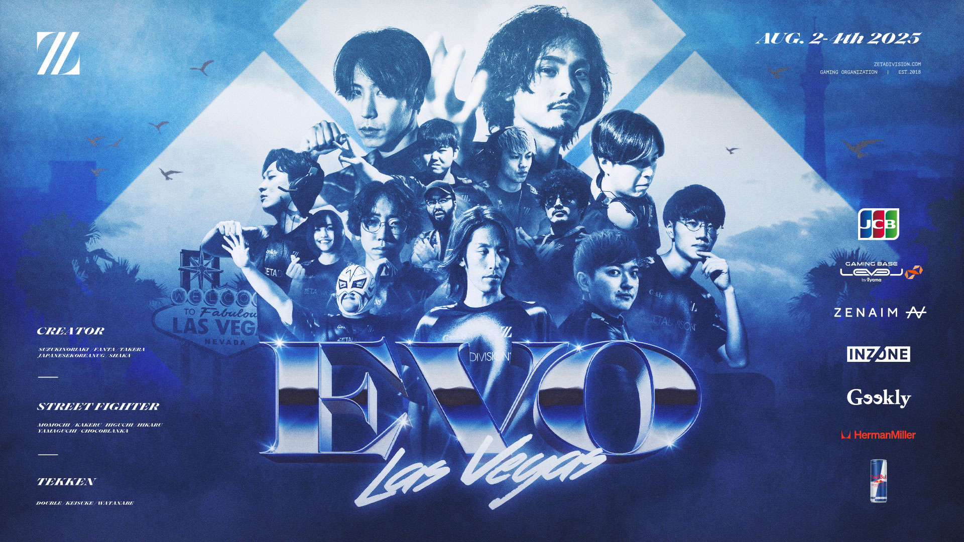 STREET FIGHTER, TEKKEN部門, CREATOR部門 – 『EVO 2025』に出場