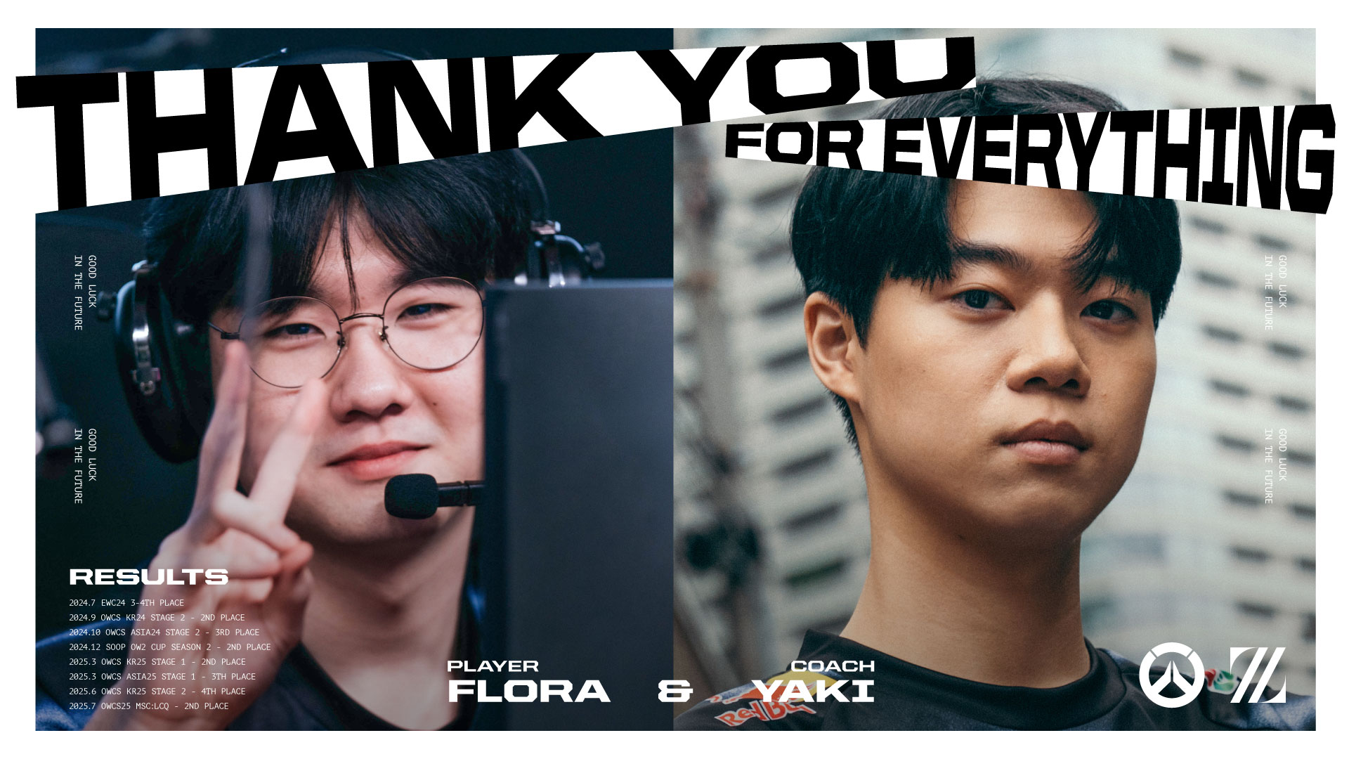 OVERWATCH部門 – Flora, Yaki退団のお知らせ