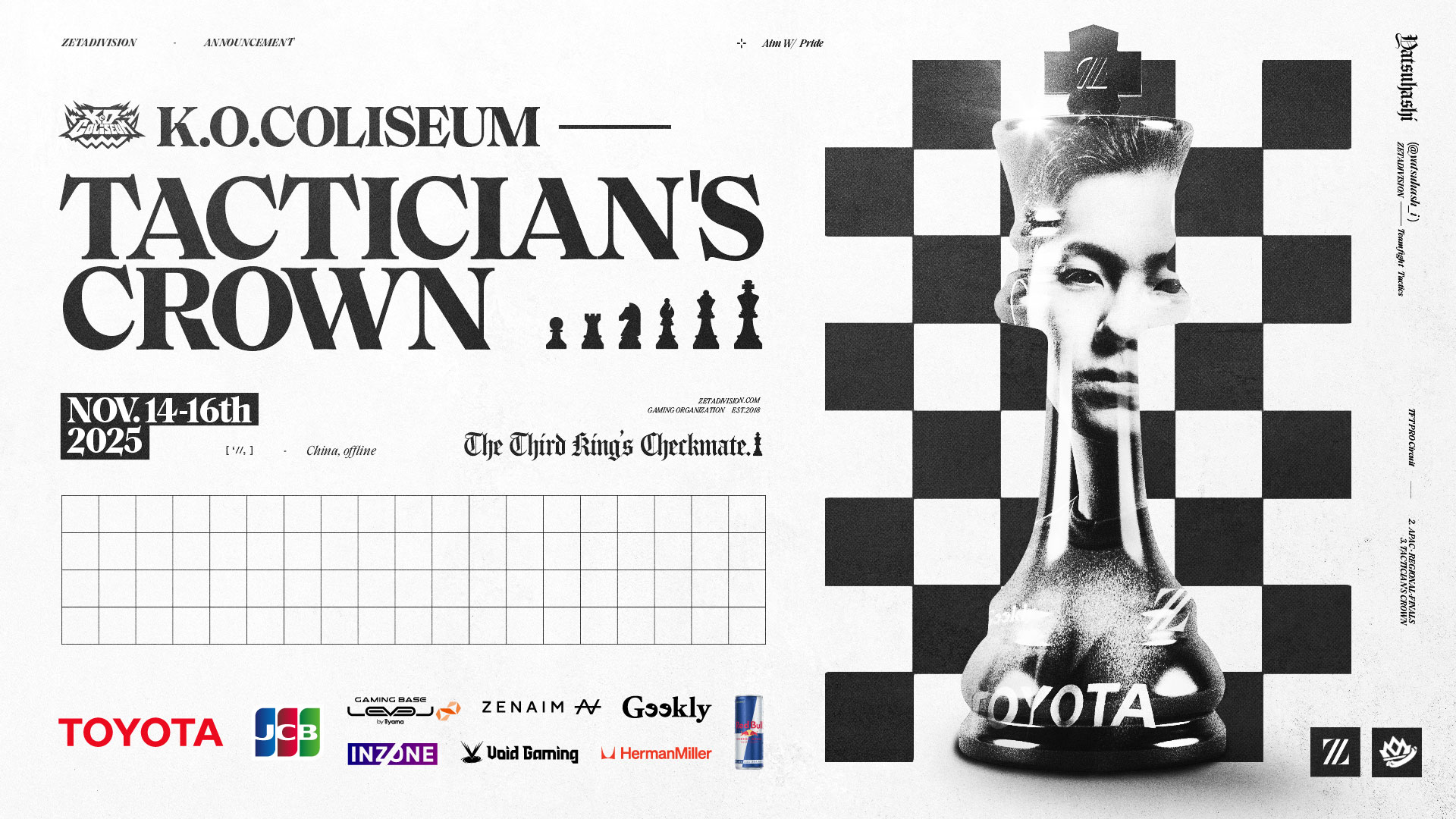 TEAMFIGHT TACTICS部門 – yatsuhashiが『K.O. COLISEUM TACTICIAN’S CROWN』に出場