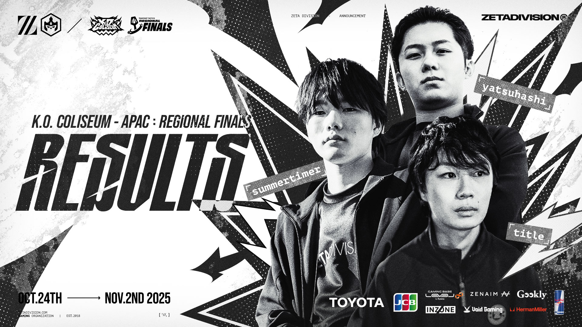 TEAMFIGHT TACTICS部門 – 『K.O. COLISEUM APAC REGIONAL FINALS』title, summertimer, yatsuhashi 結果報告