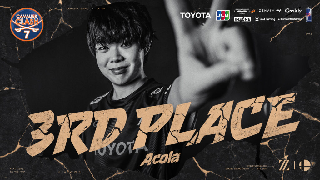 大乱闘スマッシュブラザーズ部門 – 『Cavalier Clash 7』 あcola 3位