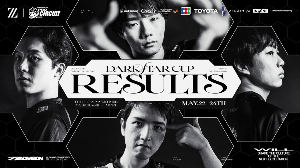 TEAMFIGHT TACTICS部門 – 『TPC APAC Dark Star Cup』 title, summertimer, yatsuhashi, mori 結果報告
