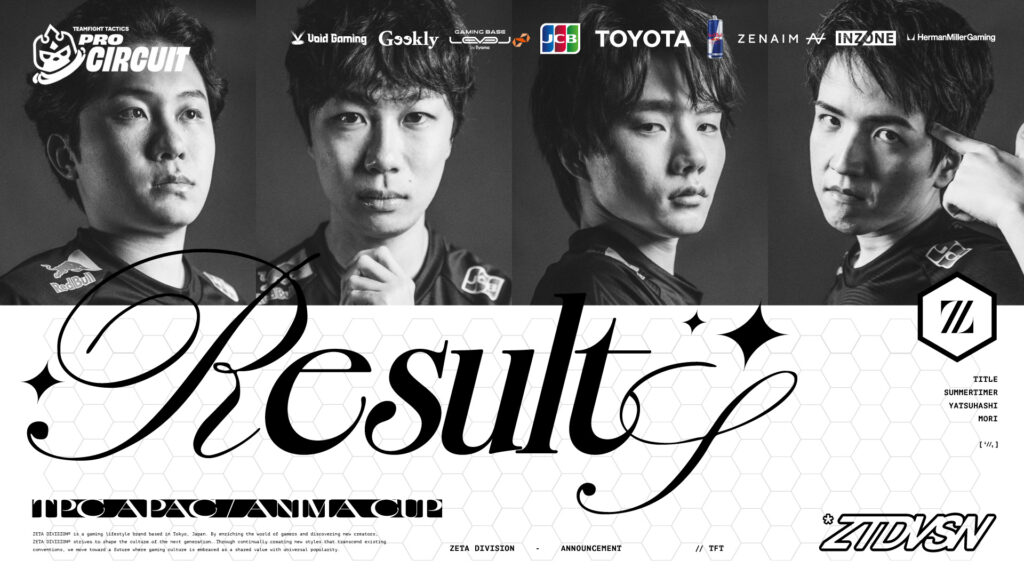 TEAMFIGHT TACTICS部門 – 『TPC APAC Anima Cup』 title, summertimer, yatsuhashi, mori 結果報告